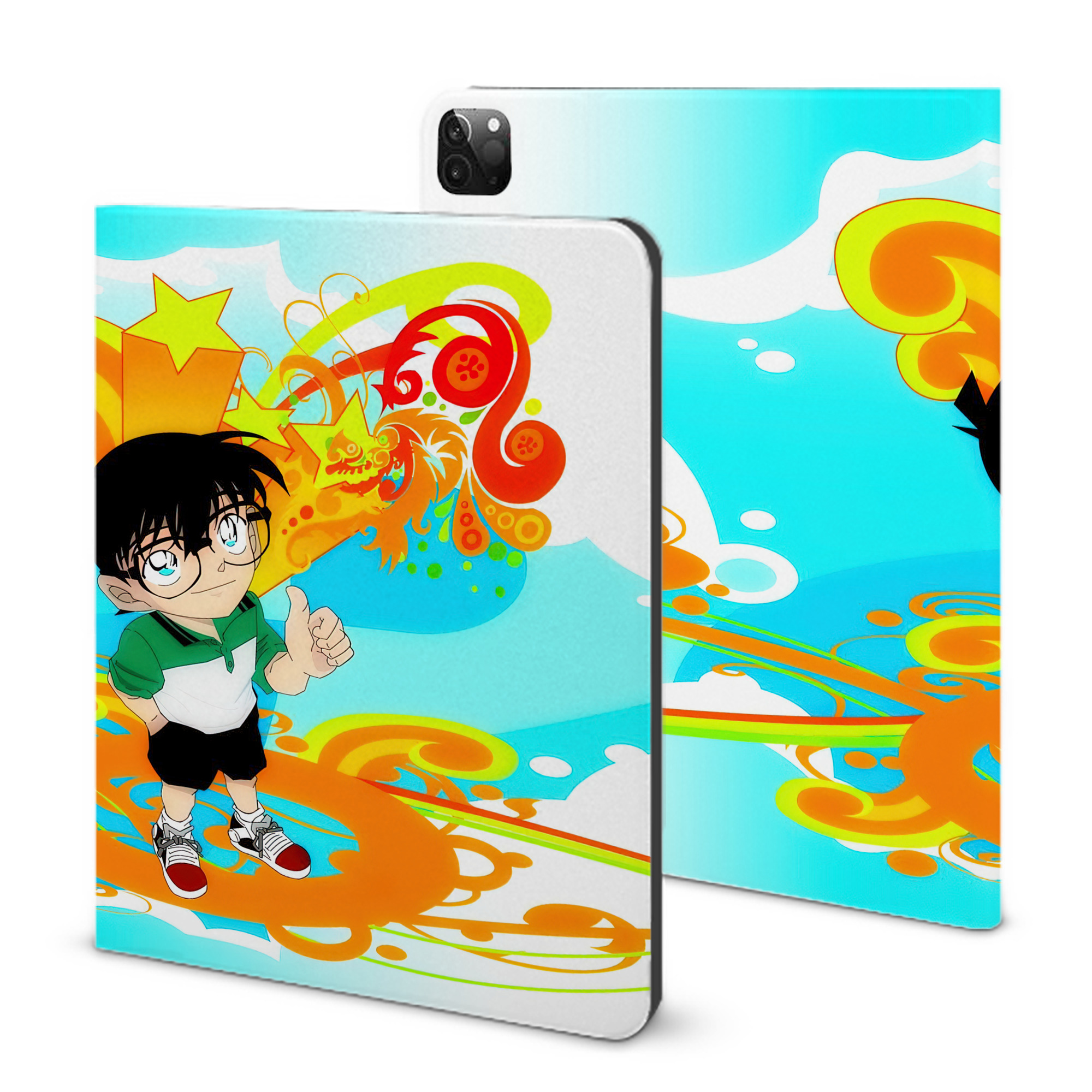 （画像用） 名探偵コナン Detective Conan IPadケース ペンホルダー付き ブックスタイルデザイン